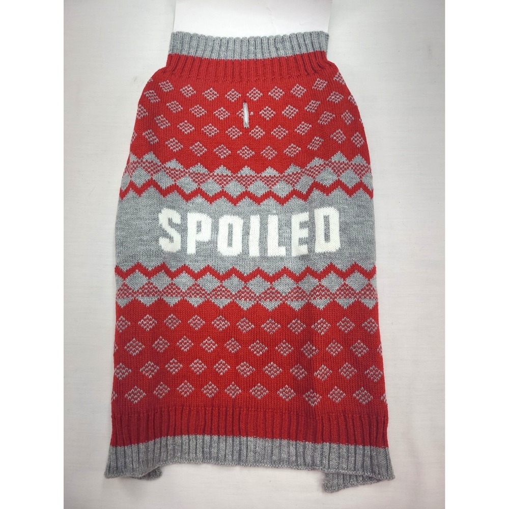 Vibrant Dog Sweater Sz M Spoiled Spellout Geometric 20-50 lbs